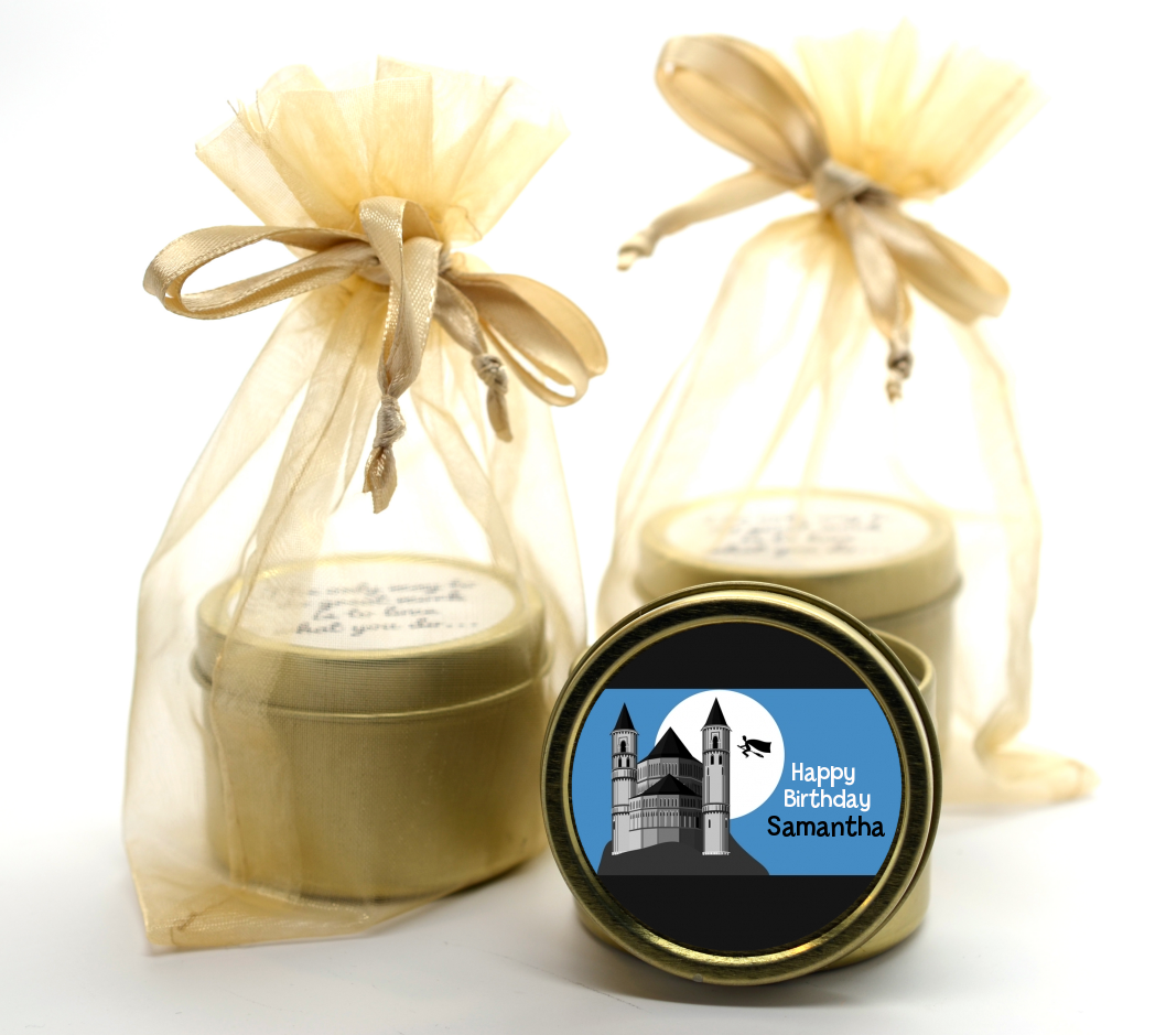 School of Wizardry - Birthday Party Gold Tin Candle Favors