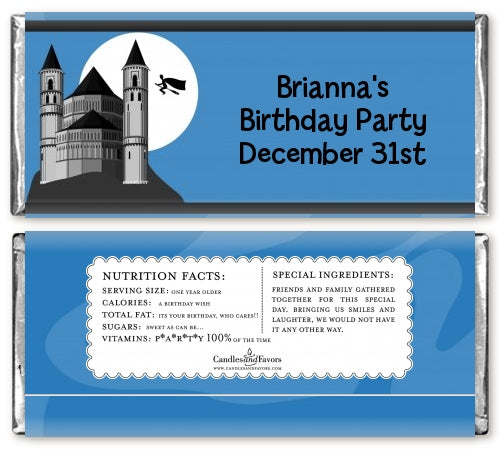 School of Wizardry - Personalized Birthday Party Candy Bar Wrappers