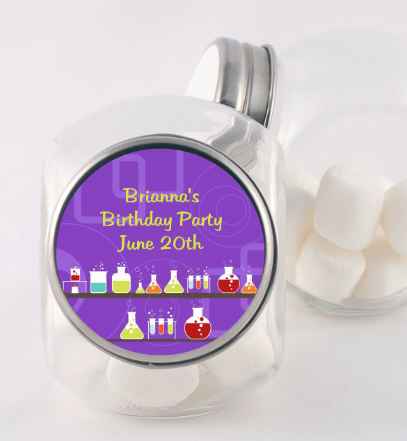Science Lab - Personalized Birthday Party Candy Jar