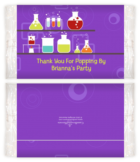 Science Lab - Personalized Popcorn Wrapper Birthday Party Favors