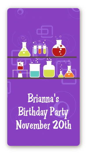 Science Lab - Custom Rectangle Birthday Party Sticker/Labels