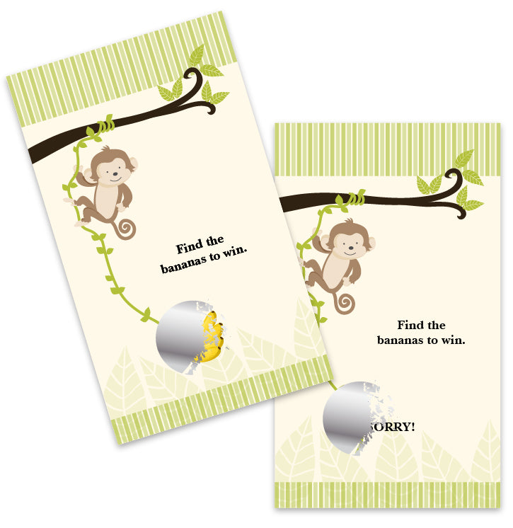 Monkey Neutral - Baby Shower Scratch Off Game Tickets