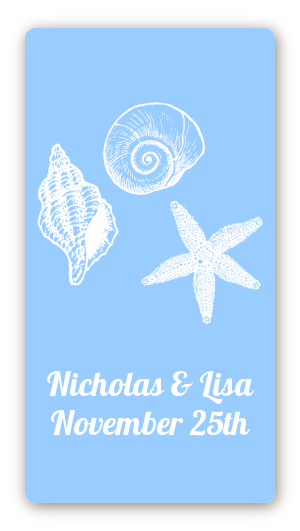 Sea Shells - Custom Rectangle Bridal Shower Sticker/Labels