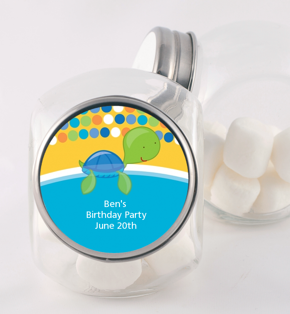 Sea Turtle Boy - Personalized Birthday Party Candy Jar