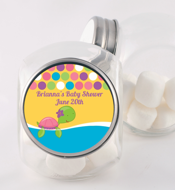 Sea Turtle Girl - Personalized Birthday Party Candy Jar