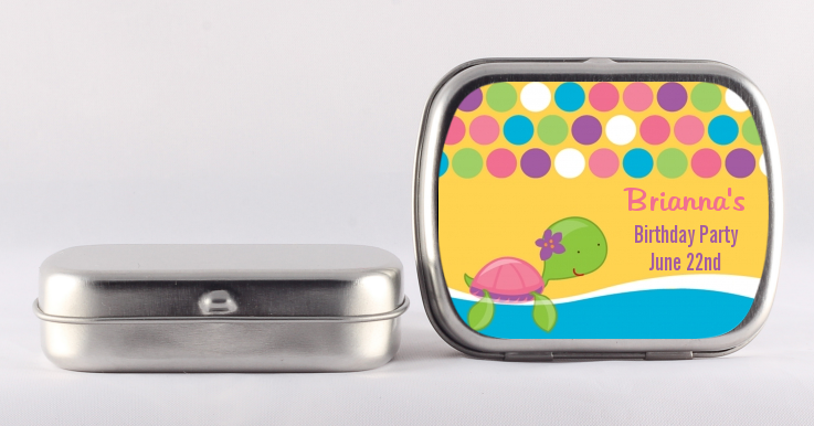 Sea Turtle Girl - Personalized Birthday Party Mint Tins