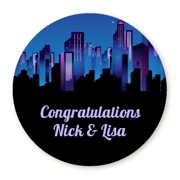 Sex in the City - Round Personalized Bridal Shower Sticker Labels