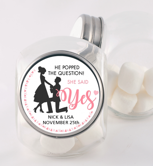 She Said Yes - Personalized Bridal Shower Candy Jar