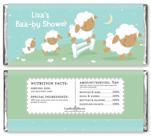 Sheep - Personalized Baby Shower Candy Bar Wrappers