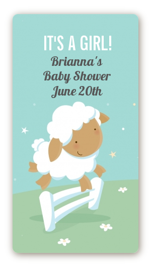 Sheep - Custom Rectangle Baby Shower Sticker/Labels