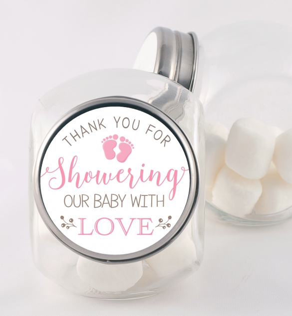 Showering Our Baby Girl - Personalized Baby Shower Candy Jar