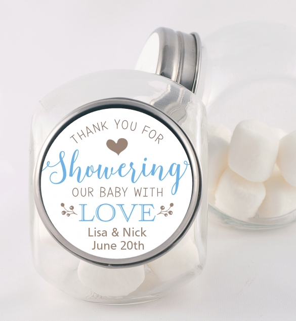 Showering With Love - Personalized Baby Shower Candy Jar
