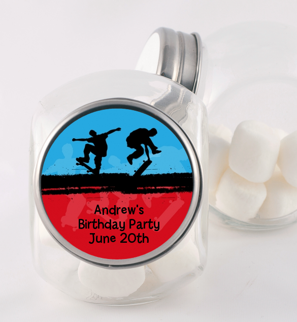 Skateboard - Personalized Birthday Party Candy Jar