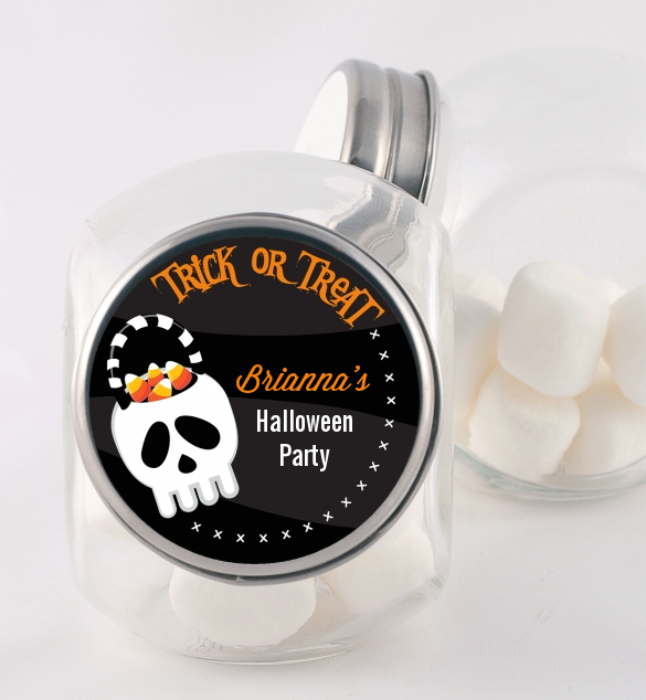 Skull Treat Bag - Personalized Halloween Candy Jar