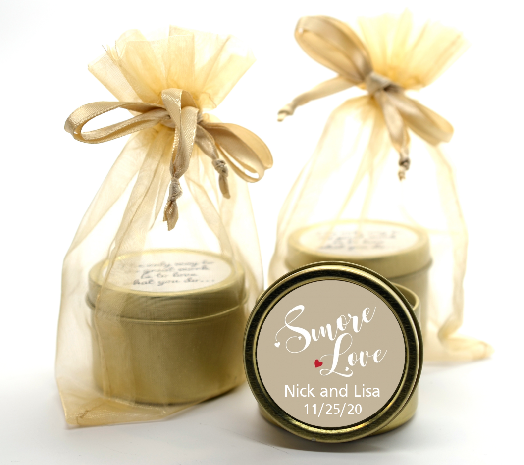 Smore Love - Bridal Shower Gold Tin Candle Favors