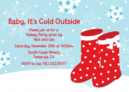 Snow Boots - Christmas Invitations