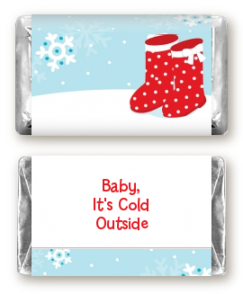Snow Boots - Personalized Christmas Mini Candy Bar Wrappers