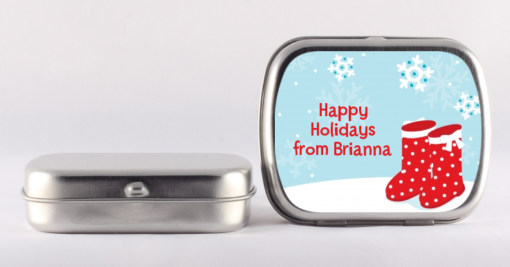 Snow Boots - Personalized Christmas Mint Tins