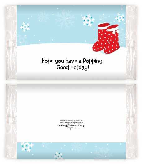 Snow Boots - Personalized Popcorn Wrapper Christmas Favors
