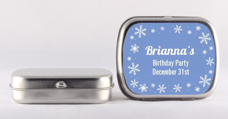 Snowflakes - Personalized Birthday Party Mint Tins