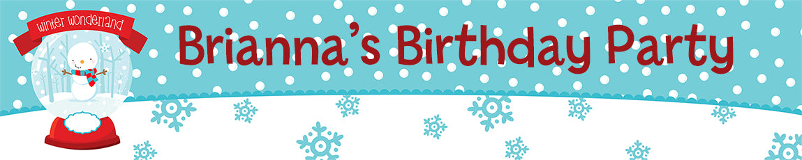 Snow Globe Winter Wonderland - Personalized Birthday Party Banners