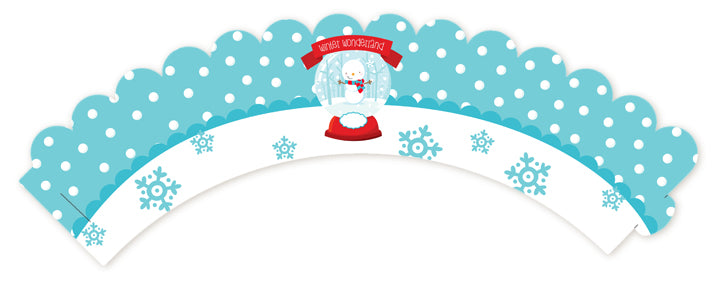Snow Globe Winter Wonderland - Birthday Party Cupcake Wrappers