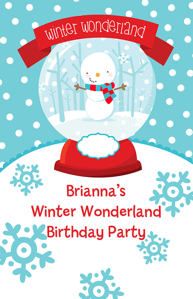 Snow Globe Winter Wonderland - Personalized Birthday Party Wall Art