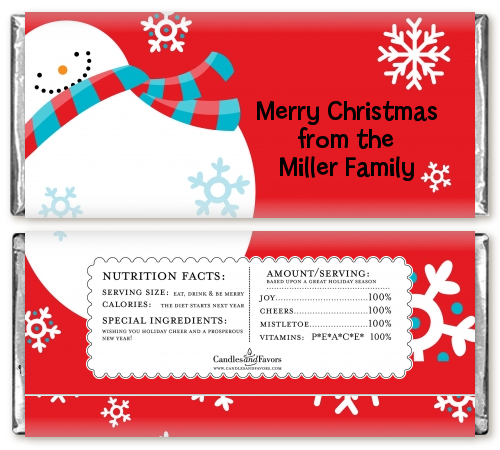 Snowman Fun - Personalized Christmas Candy Bar Wrappers