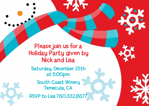 Snowman Fun - Christmas Invitations