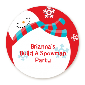 Snowman Fun - Round Personalized Christmas Sticker Labels