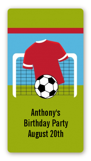 Soccer - Custom Rectangle Birthday Party Sticker/Labels