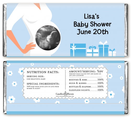 Sonogram It's A Boy - Personalized Baby Shower Candy Bar Wrappers