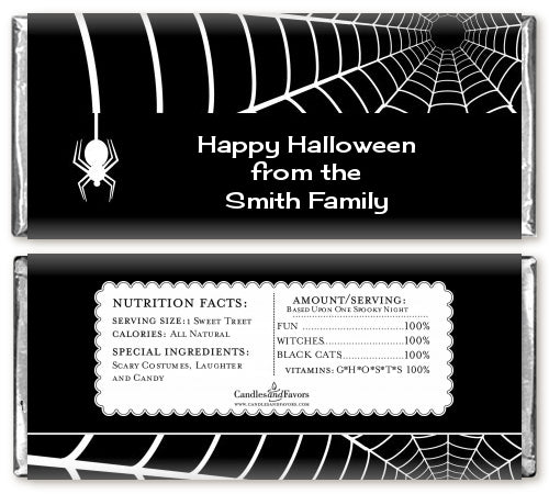 Spider - Personalized Halloween Candy Bar Wrappers