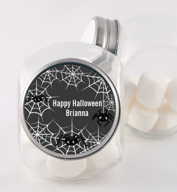Spider Webs - Personalized Halloween Candy Jar