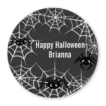 Spider Webs - Round Personalized Halloween Sticker Labels
