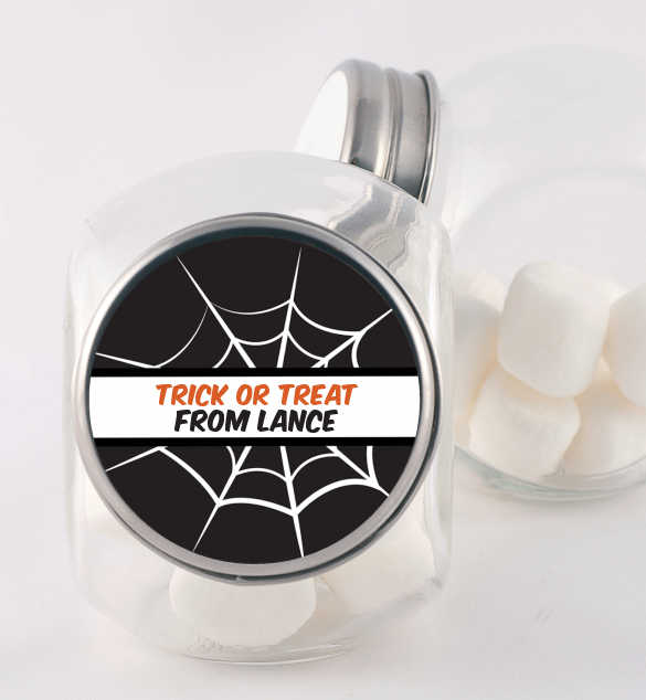 Spiders Web - Personalized Halloween Candy Jar