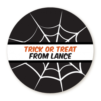 Spiders Web - Round Personalized Halloween Sticker Labels