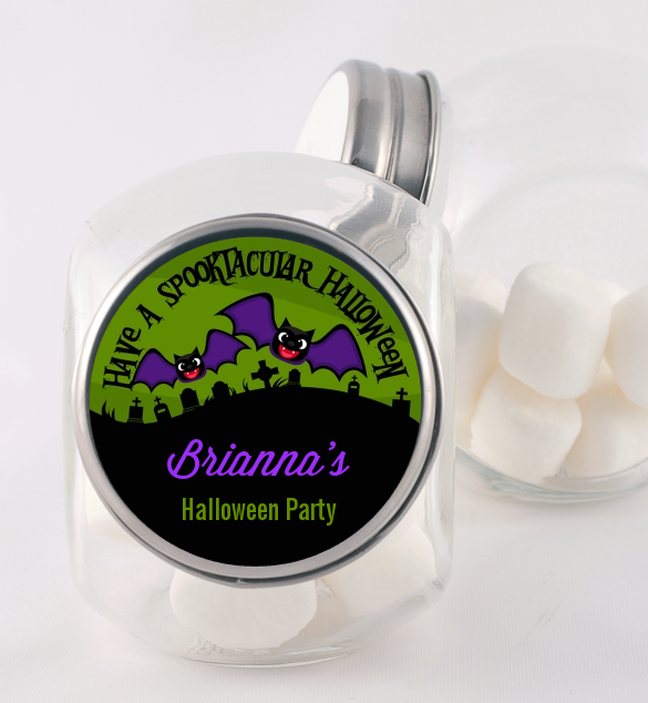 Spooky Bats - Personalized Halloween Candy Jar