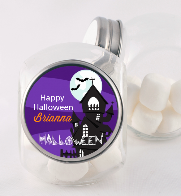 Spooky Haunted House - Personalized Halloween Candy Jar