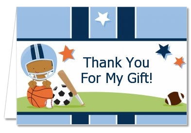Sports Baby African American - Baby Shower Thank You Cards