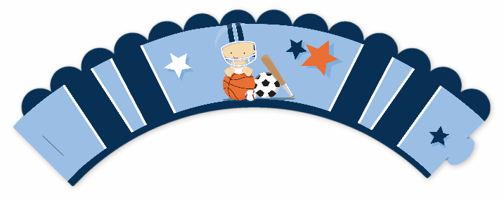 Sports Baby Caucasian - Baby Shower Cupcake Wrappers