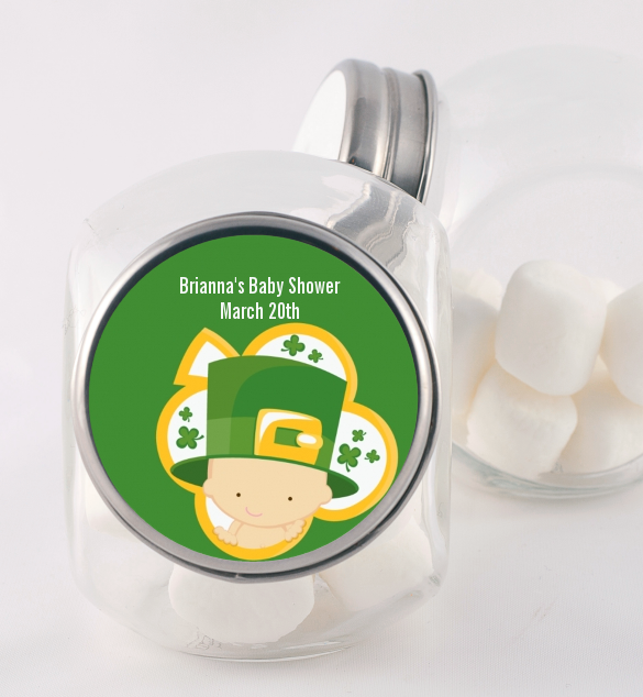 St. Patrick's Baby Shamrock - Personalized Baby Shower Candy Jar