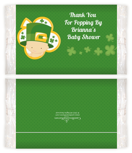 St. Patrick's Baby Shamrock - Personalized Popcorn Wrapper Baby Shower Favors