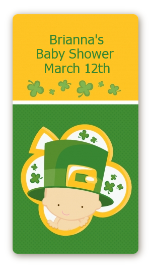 St. Patrick's Baby Shamrock - Custom Rectangle Baby Shower Sticker/Labels