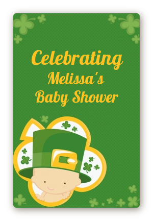St. Patrick's Baby Shamrock - Custom Large Rectangle Baby Shower Sticker/Labels