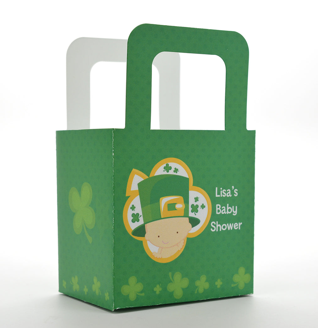 St. Patrick's Baby Shamrock - Personalized Baby Shower Favor Boxes