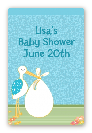 Stork It's a Boy - Custom Large Rectangle Baby Shower Sticker/Labels
