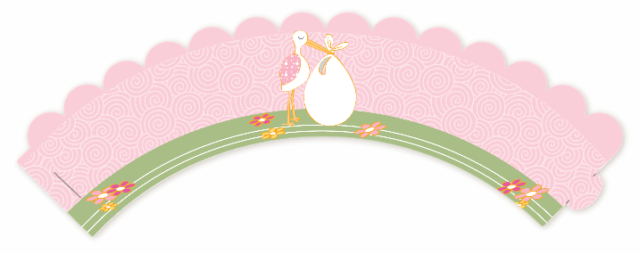 Stork It's a Girl - Baby Shower Cupcake Wrappers