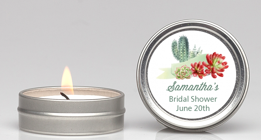 Succulents - Bridal Shower Candle Favors