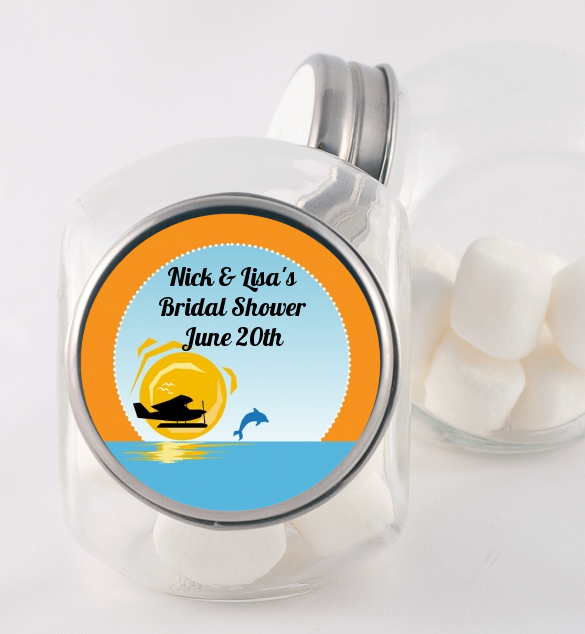Sunset Trip - Personalized Bridal Shower Candy Jar